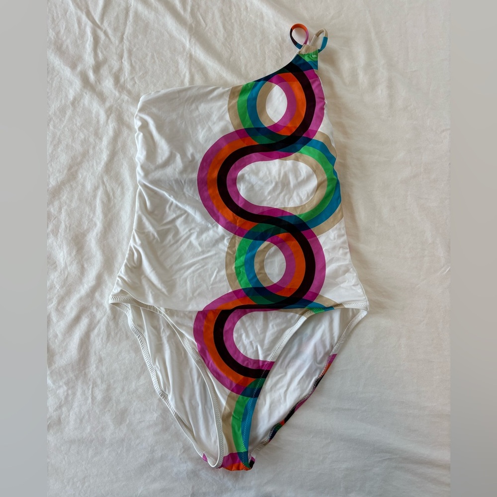 Trina Turk one shoulder one piece swim suit size 14